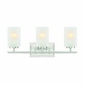 Designers Fountain Carmine 21in 3-Light Brushed Nickel Modern Indoor Vanity Light with Etched Glass Shades D239M-3B-BN